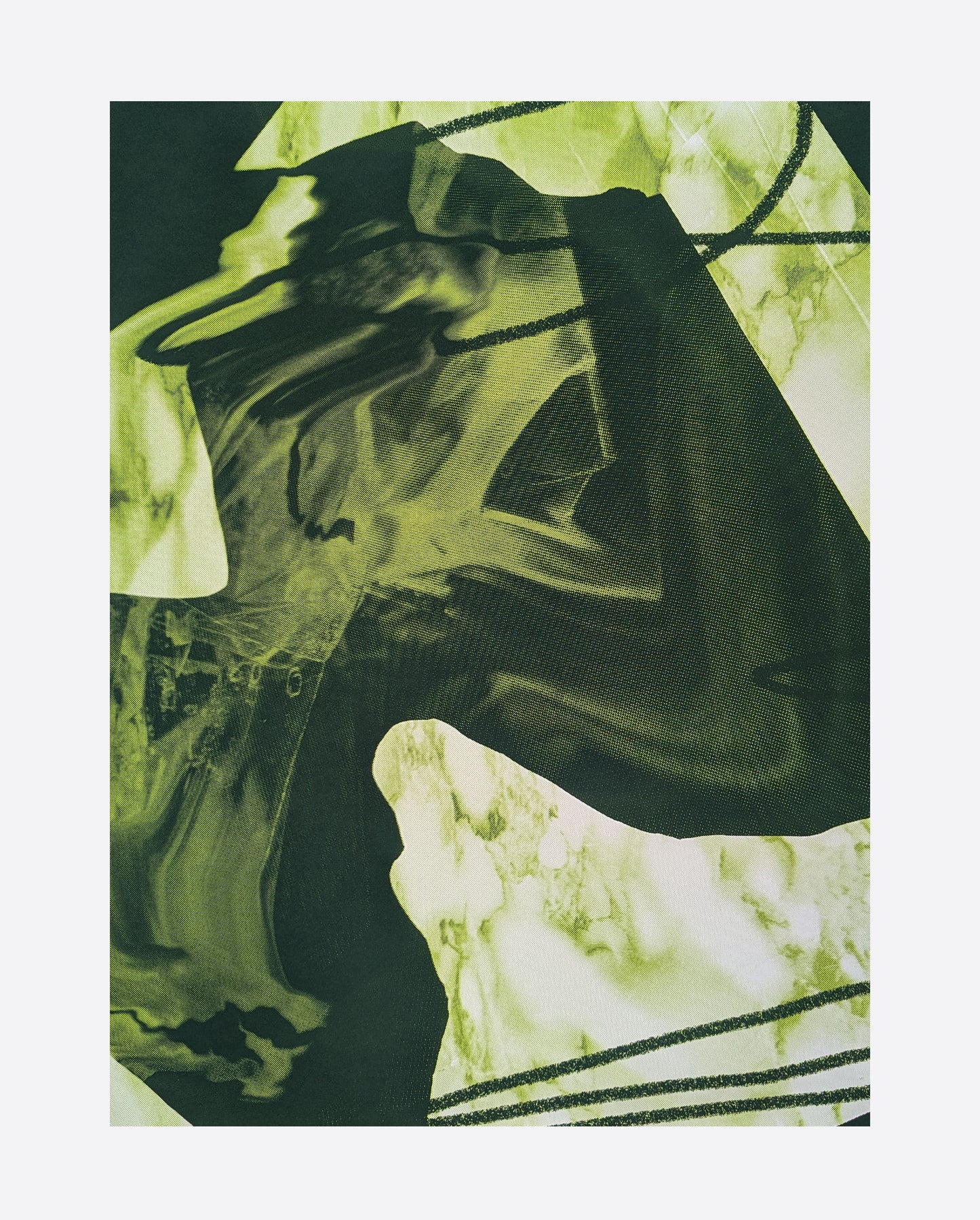 screenprint - mid size marble mac tac - in pickle green
