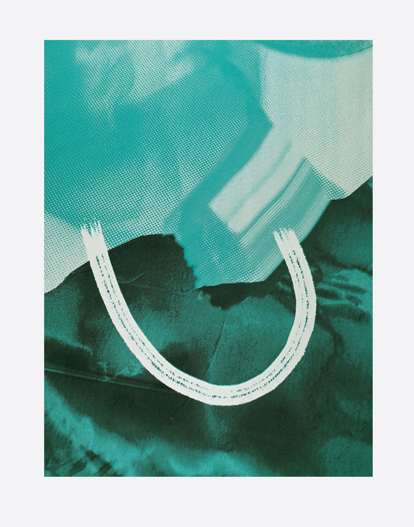 screenprint - "U smudge in aqua"