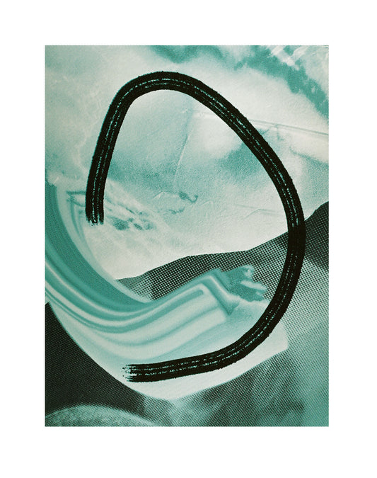 screenprint  - "flip C smudge in aqua"